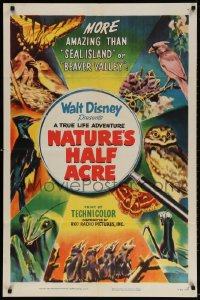 4t602 NATURE'S HALF ACRE 1sh 1951 Walt Disney True Life Adventure, nature documentary!