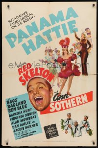 4t648 PANAMA HATTIE style D 1sh 1942 art of laughing sailor Red Skelton & sexy dancer Ann Sothern!