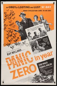 4t650 PANIC IN YEAR ZERO style A 1sh 1962 Ray Milland, Hagen, Frankie Avalon, orgy of looting & lust!