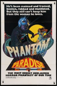 4t661 PHANTOM OF THE PARADISE revised 1sh 1974 Brian De Palma, different artwork by Richard Corben!