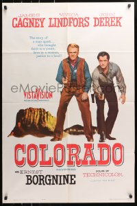 4t737 RUN FOR COVER 1sh R1961 James Cagney, Lindfors, John Derek, Nicholas Ray, Colorado!