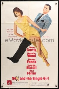 4t762 SEX & THE SINGLE GIRL 1sh 1965 great full-length image of Tony Curtis & sexiest Natalie Wood!