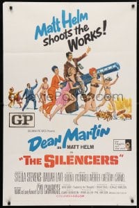 4t774 SILENCERS 1sh 1966 outrageous sexy phallic art of Dean Martin & Slaygirls by Brian Bysouth!