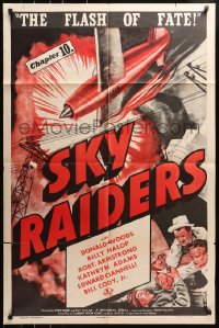 4t781 SKY RAIDERS chapter 10 1sh 1941 Donald Woods, airplane serial in 12 thrill-powered chapters!