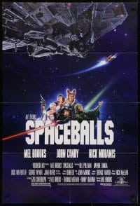 4t795 SPACEBALLS 1sh 1987 Mel Brooks sci-fi Star Wars spoof, Bill Pullman, Moranis, PG-rated!