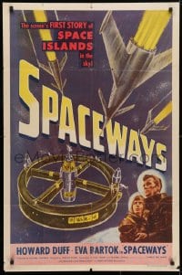 4t796 SPACEWAYS 1sh 1953 Hammer sci-fi, screen's 1st story of the space islands in the sky!