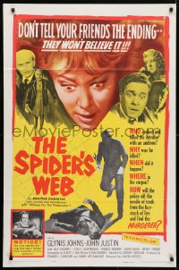 4t800 SPIDER'S WEB 1sh 1961 Glynis Johns, written by Agatha Christie, cool image!