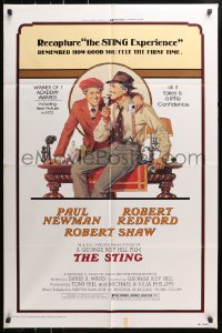 4t820 STING 1sh R1977 best artwork of Paul Newman & Robert Redford by Richard Amsel!