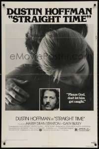 4t825 STRAIGHT TIME 1sh 1978 Dustin Hoffman, Theresa Russell, don't let him get caught!