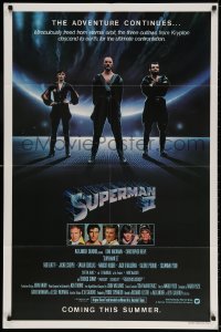4t844 SUPERMAN II teaser 1sh 1981 Christopher Reeve, Terence Stamp, great image of villains!