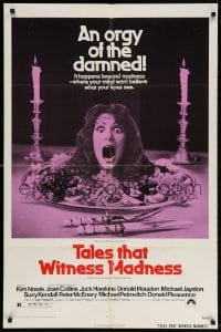 4t856 TALES THAT WITNESS MADNESS 1sh 1973 wacky screaming head on food platter horror image!