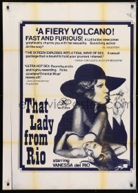 4t875 THAT LADY FROM RIO 1sh 1976 sexiest Vanessa del Rio is a fiery volcano, sexy art!