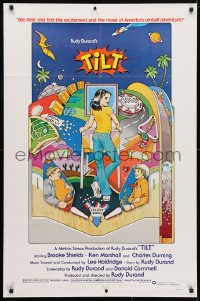 4t896 TILT 1sh 1978 Brooke Shields, cool pinball machine artwork by Bettoli!