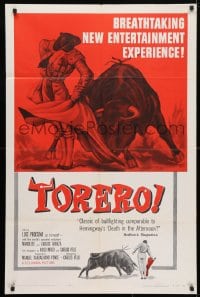 4t911 TORERO 1sh 1957 Mexican Matadors, art of Luis Procuna in arena of sand, savagery & blood!
