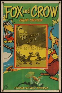 4t921 TREASURE JEST 1sh 1943 a Fox & Crow color-cartoon, Frank Graham, great art and inset image!