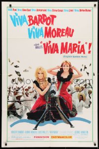 4t950 VIVA MARIA 1sh 1965 Louis Malle, sexiest French babes Brigitte Bardot & Jeanne Moreau!