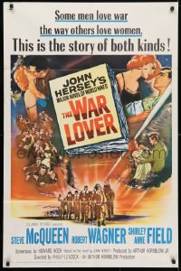 4t957 WAR LOVER 1sh 1962 Steve McQueen, Robert Wagner, Shirley Anne Field, dramatic art!