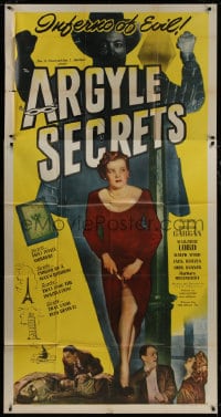 4w026 ARGYLE SECRETS 3sh 1948 film noir from world's most sinister best-seller, inferno of evil!