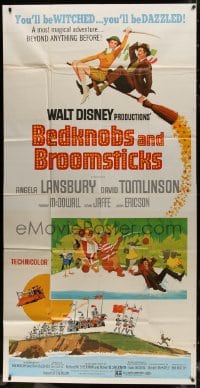 4w036 BEDKNOBS & BROOMSTICKS 3sh 1971 Walt Disney fantasy, Angela Lansbury, great cartoon art!
