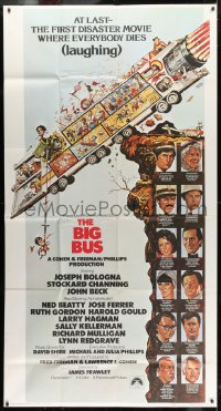4w037 BIG BUS int'l 3sh 1976 Jack Davis art, the first disaster movie where everyone dies laughing!