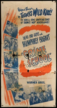 4w054 CRIME SCHOOL 3sh R1947 Humphrey Bogart, Dead End Kids are today's hep hoodlums, ultra rare!