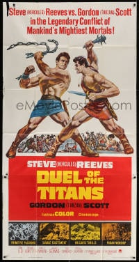 4w067 DUEL OF THE TITANS 3sh 1963 Romolo e Remo, Steve Hercules Reeves vs Gordon Tarzan Scott!