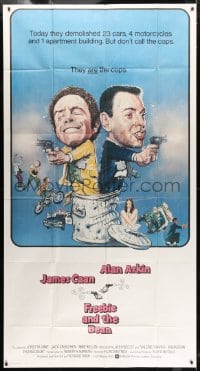 4w076 FREEBIE & THE BEAN int'l 3sh 1974 James Caan, Alan Arkin, wacky screwball cop artwork!