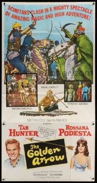 4w080 GOLDEN ARROW 3sh 1963 Tab Hunter, sexy Rossana Podesta, amazing magic & high adventure!