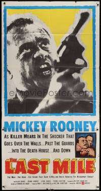 4w107 LAST MILE 3sh 1959 different c/u of Mickey Rooney as Killer Mears breaking out of Death Row!