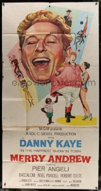 4w130 MERRY ANDREW 3sh 1958 art of laughing Danny Kaye, Pier Angeli & chimp by Gale!