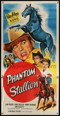 4w171 PHANTOM STALLION 3sh 1954 great art of Arizona Cowboy Rex Allen & Koko the Miracle Horse!