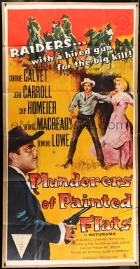4w175 PLUNDERERS OF PAINTED FLATS 3sh 1959 Corinne Calvet & John Carroll, raiders with a hired gun!