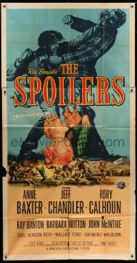4w216 SPOILERS 3sh 1956 Anne Baxter, Jeff Chandler, Rory Calhoun, art of men brawling in Alaska!