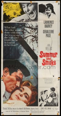 4w226 SUMMER & SMOKE 3sh 1961 close up of Laurence Harvey & Geraldine Page, by Tennessee Williams!