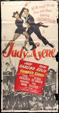 4w227 SUMMER STOCK 3sh 1950 full-length image of Judy Garland & Gene Kelly dancing together!