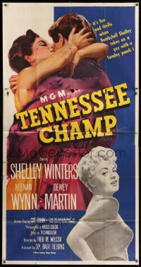 4w234 TENNESSEE CHAMP 3sh 1954 it's fun & thrills with sexy bombshell Shelley Winters, boxing!