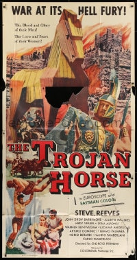 4w242 TROJAN HORSE 3sh 1962 mighty Steve Reeves in a surging spectacle of savagery & sex!