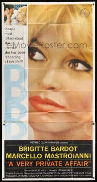4w251 VERY PRIVATE AFFAIR 3sh 1962 Louis Malle's Vie Privee, super c/u of sexiest Brigitte Bardot!