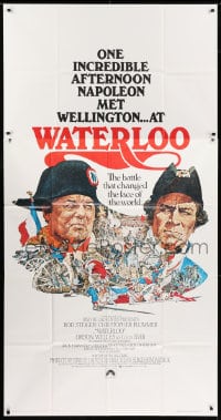 4w260 WATERLOO 3sh 1970 great art of Rod Steiger as Napoleon Bonaparte & Christopher Plummer!