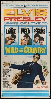 4w269 WILD IN THE COUNTRY 3sh 1961 Elvis Presley sings of love to Tuesday Weld, rock & roll musical