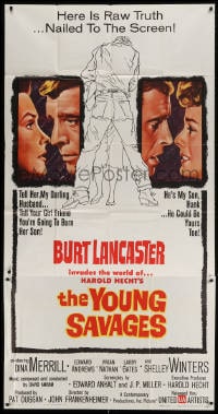 4w279 YOUNG SAVAGES 3sh 1961 Burt Lancaster, Dina Merrill, directed by John Frankenheimer
