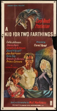 4w013 KID FOR TWO FARTHINGS English 3sh 1955 Stobbs art of sexy Diana Dors, directed by Carol Reed!