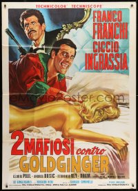 4w282 2 MAFIOSI AGAINST GOLDGINGER Italian 1p 1965 Franco & Ciccio parody of James Bond Goldfinger!