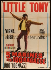 4w285 5 MARINES PER 100 RAGAZZE Italian 1p R1962 full-length image of pop singer Little Tony!