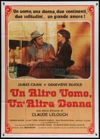4w302 ANOTHER MAN ANOTHER CHANCE Italian 1p 1977 Claude Lelouch, James Caan & Genevieve Bujold!