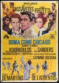 4w312 BANDITS IN ROME Italian 1p 1968 John Cassavetes, Roma come Chicago, Nistri art, rare!