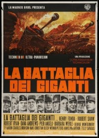 4w314 BATTLE OF THE BULGE Italian 1p 1966 Henry Fonda, Robert Shaw, cool Thurston tank art!
