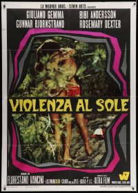 4w334 BLOW HOT BLOW COLD Italian 1p 1969 sexy Bibi Andersson & Giuliano Gemma embracing!