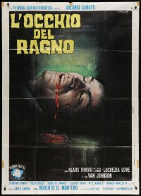 4w433 EYE OF THE SPIDER Italian 1p 1971 wild Franco close up art of man bleeding from mouth!