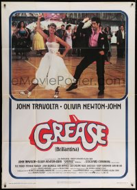 4w463 GREASE Italian 1p 1978 John Travolta & Olivia Newton-John dancing, classic musical!